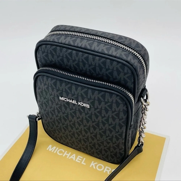 Michael Kors Medium NS Chain Xbody Bag Black Leather - Picture 6 of 11